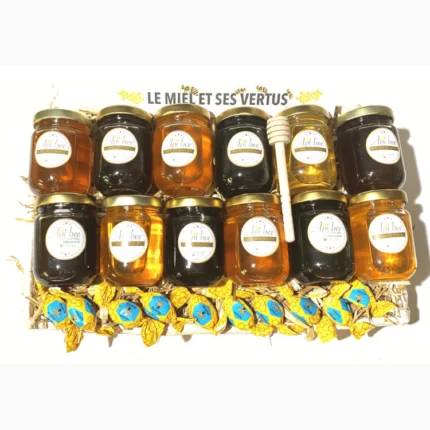 panier cadeau miels et bonbons